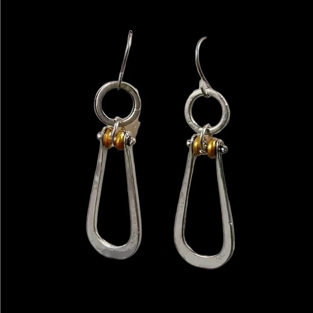 Boho Silver and Gold Dangle Earrings